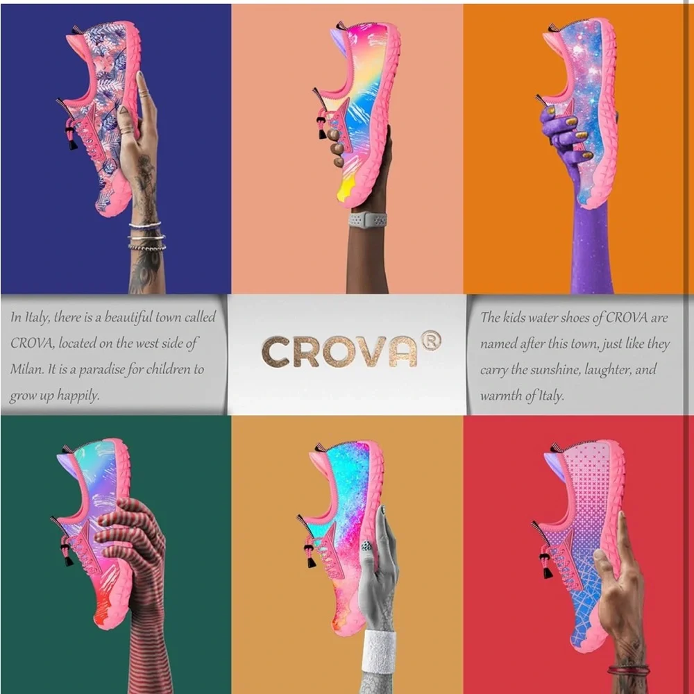 Crova NEW Built-in Heel Grips Water Shoes for Kids Girls